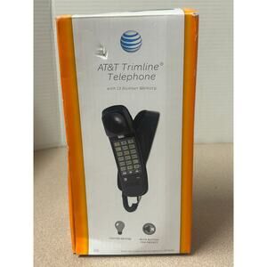 210 AT&T Trimline Corded Phone Black 2015 Memory Redial-Land Line-Lighted KeyPad